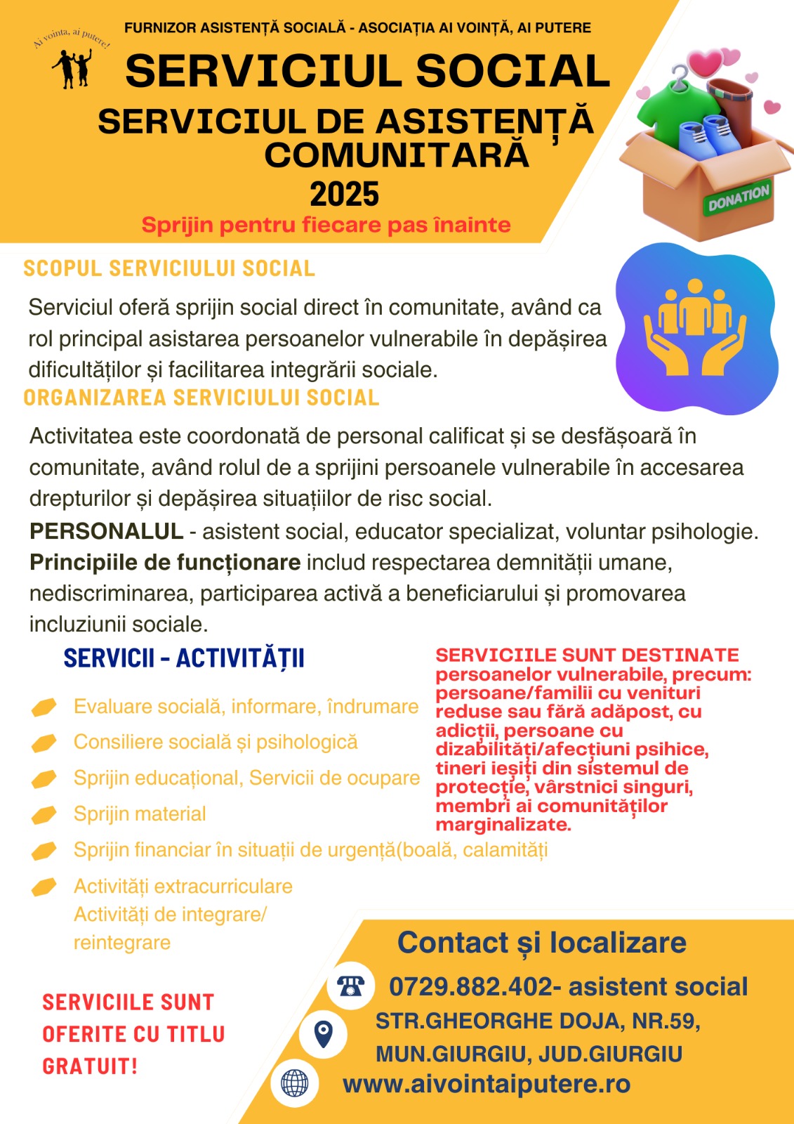 Pliant Serviciu de asistenta comunitara 2025 Giurgiu